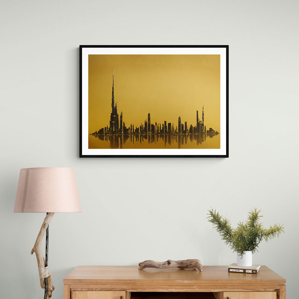 Dubai Skyline Golden Abstract