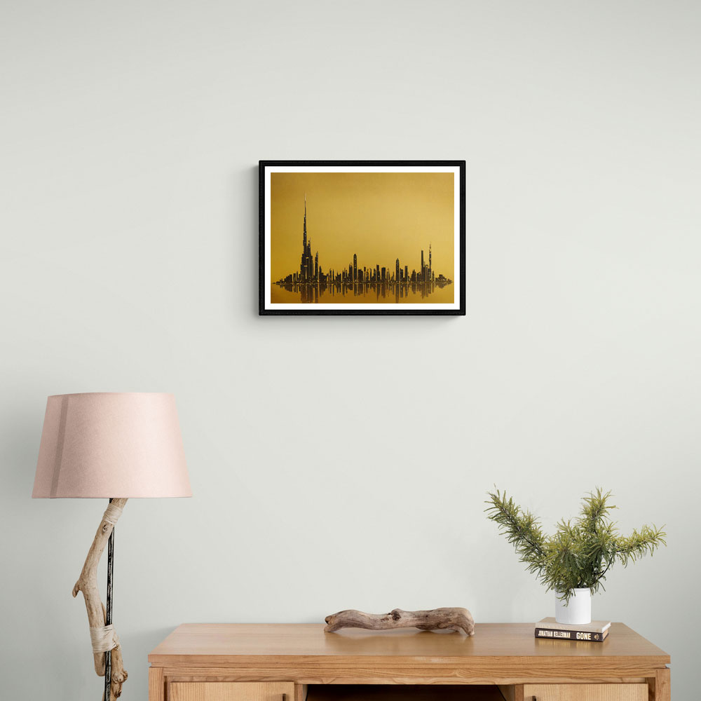 Dubai Skyline Golden Abstract