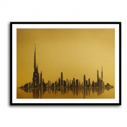 Dubai Skyline Golden Abstract