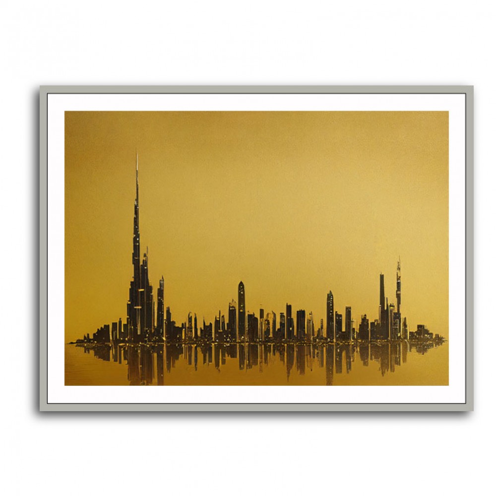 Dubai Skyline Golden Abstract