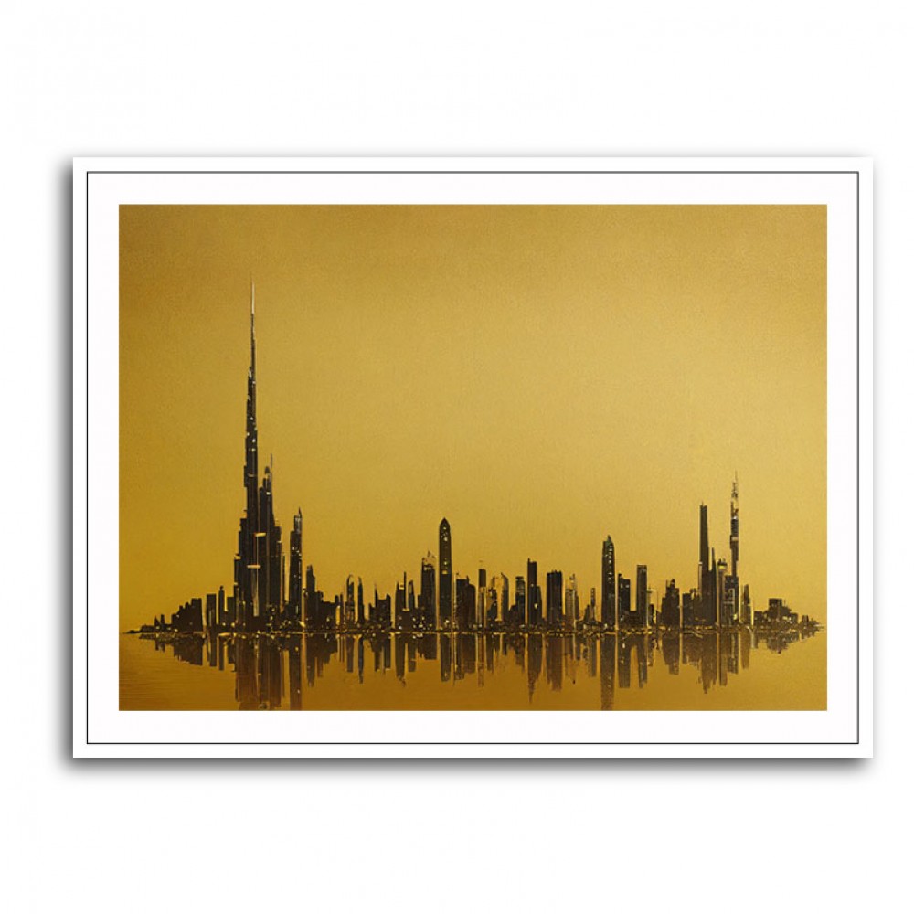 Dubai Skyline Golden Abstract