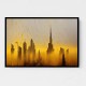 Dubai Skyline Gold Rain Abstract