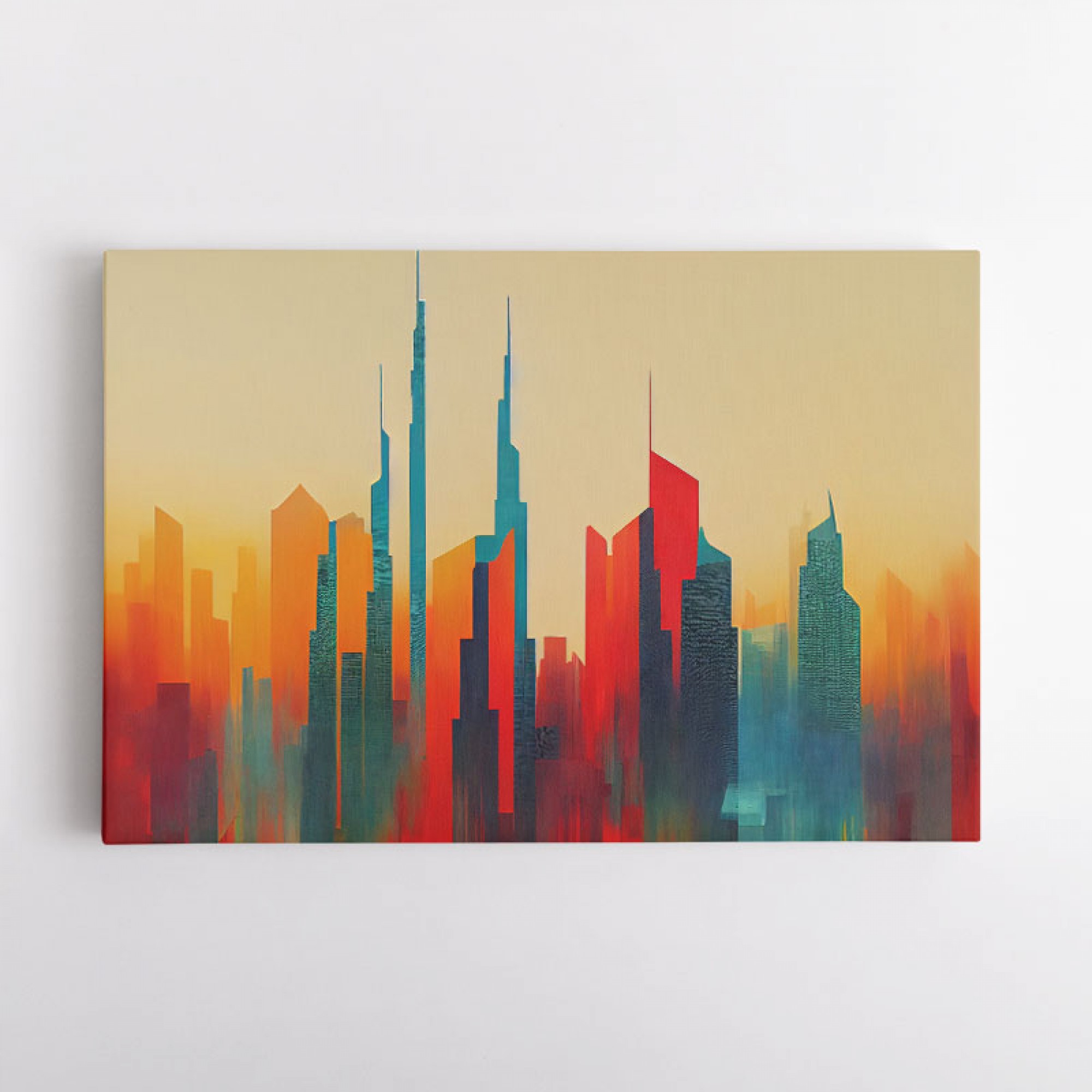 Dubai Skyline Abstract Lines Wall Art