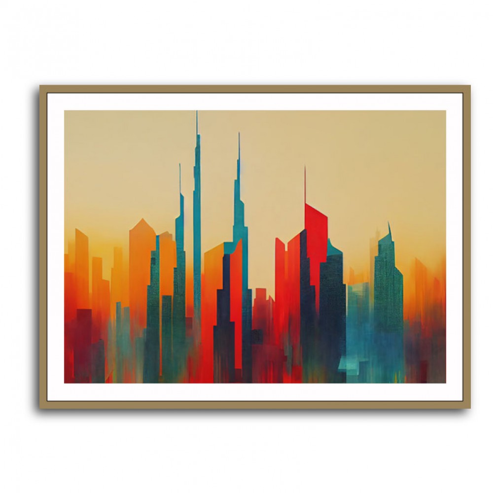 Dubai Skyline Abstract Lines