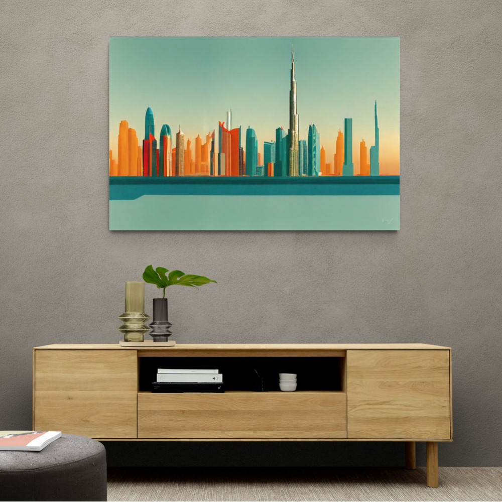 Dubai Skyline Hockney Style