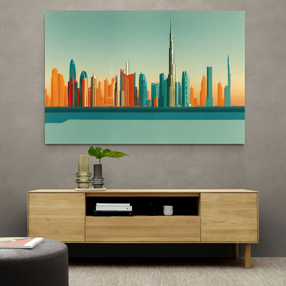 Dubai Skyline Hockney Style