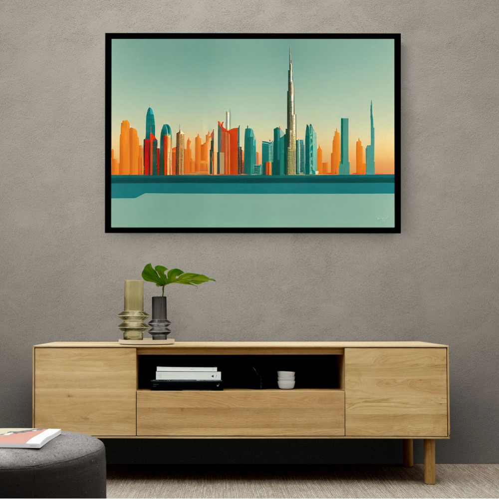 Dubai Skyline Hockney Style