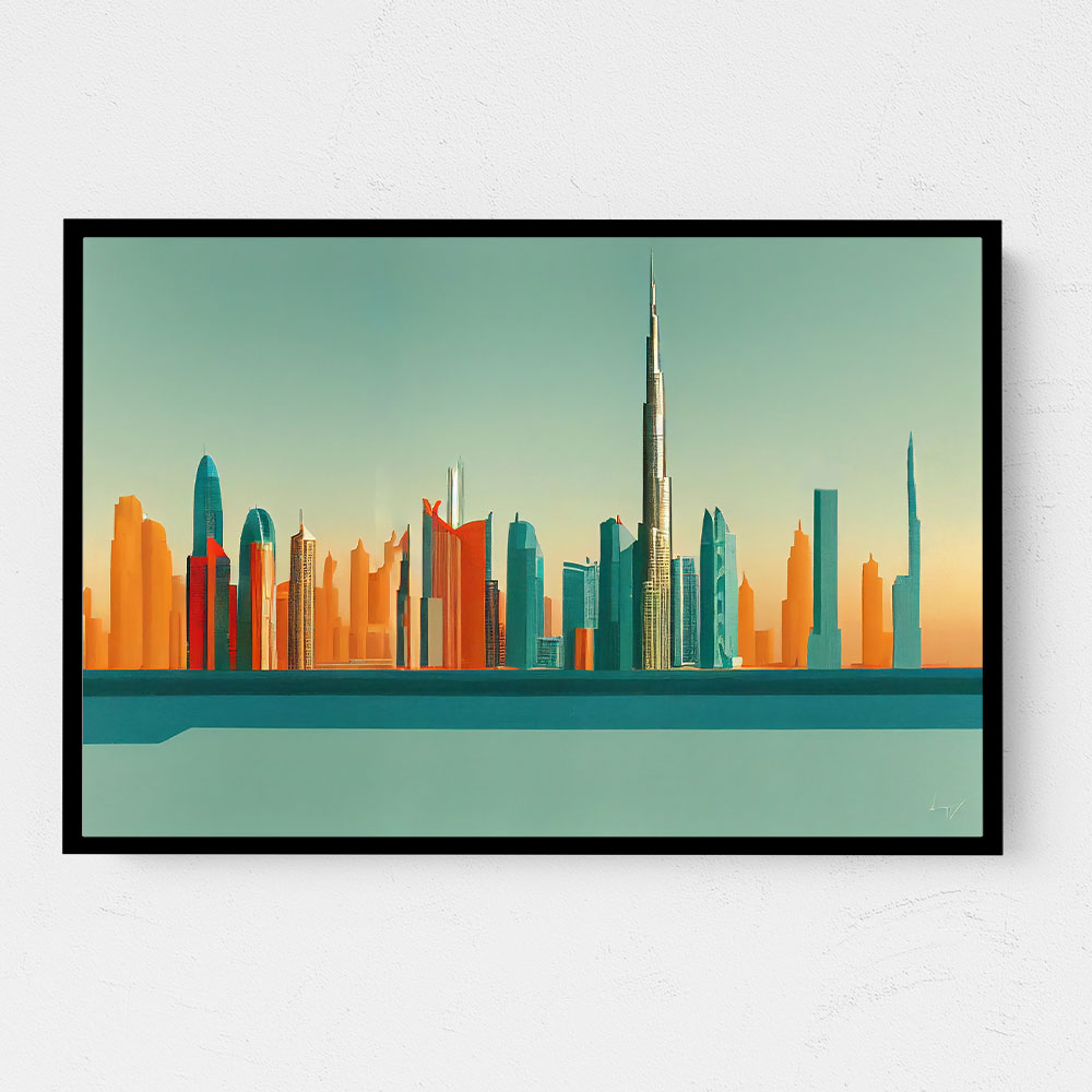 Dubai Skyline Hockney Style