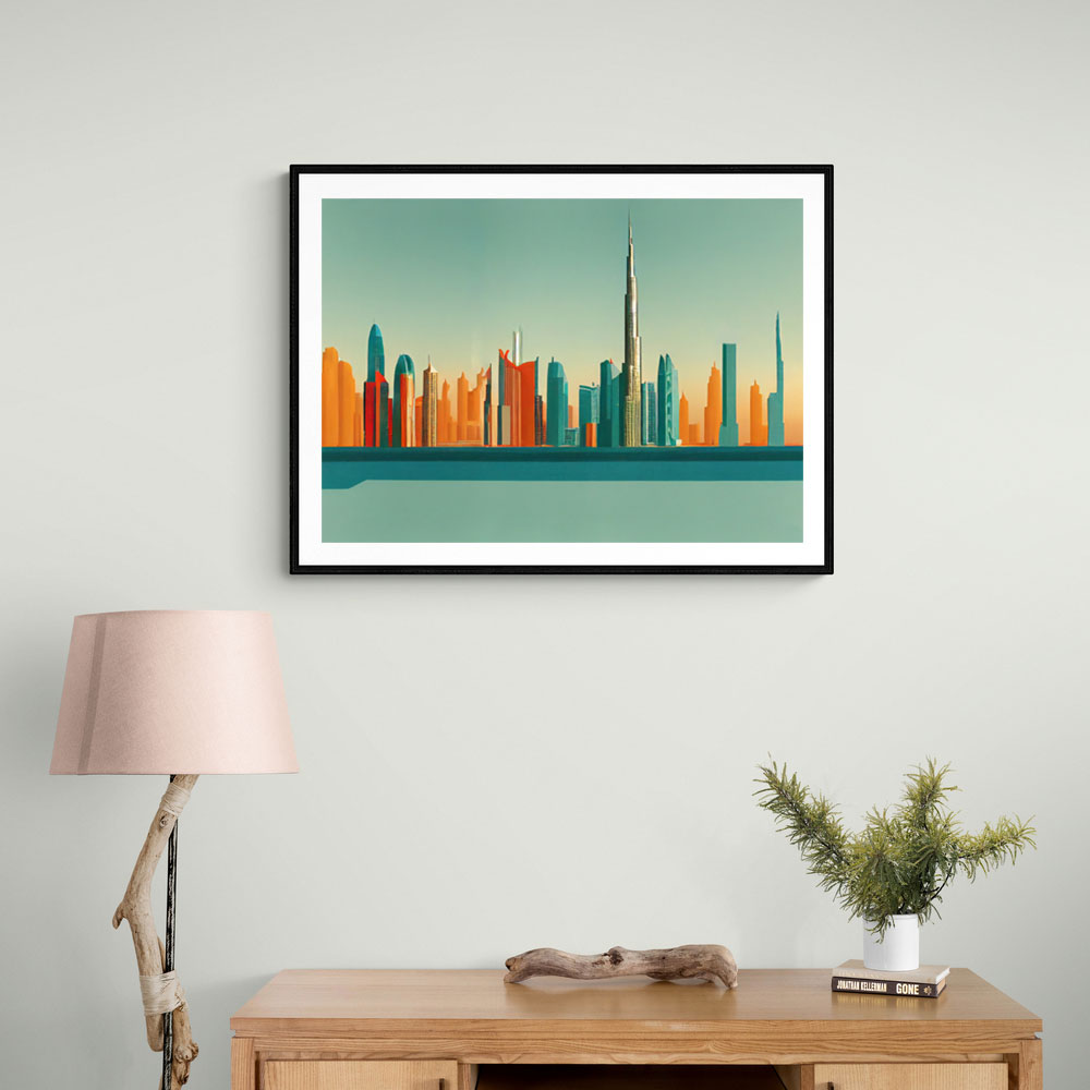 Dubai Skyline Hockney Style