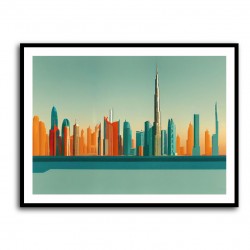 Dubai Skyline Hockney Style