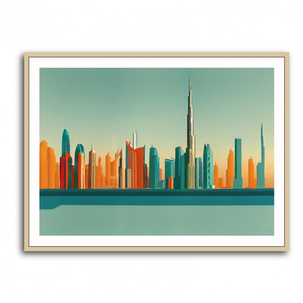 Dubai Skyline Hockney Style