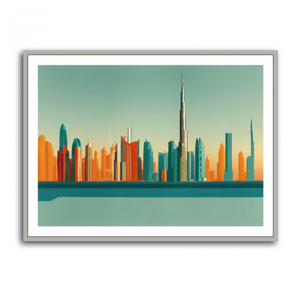 Dubai Skyline Hockney Style