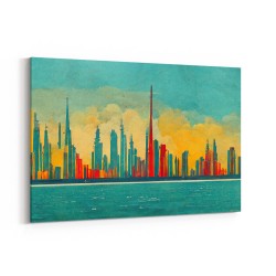 City Skyline in a Hockney Style