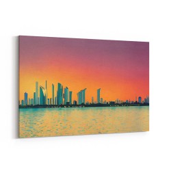 Abu Dhabi Skyline in a Hockney Style