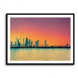 Abu Dhabi Skyline in a Hockney Style