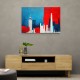 London Red & Blue Skyline Abstract London Red & Blue Skyline Abstract