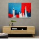 London Red & Blue Skyline Abstract London Red & Blue Skyline Abstract