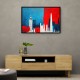 London Red & Blue Skyline Abstract London Red & Blue Skyline Abstract