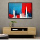 London Red & Blue Skyline Abstract London Red & Blue Skyline Abstract