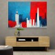London Red & Blue Skyline Abstract London Red & Blue Skyline Abstract