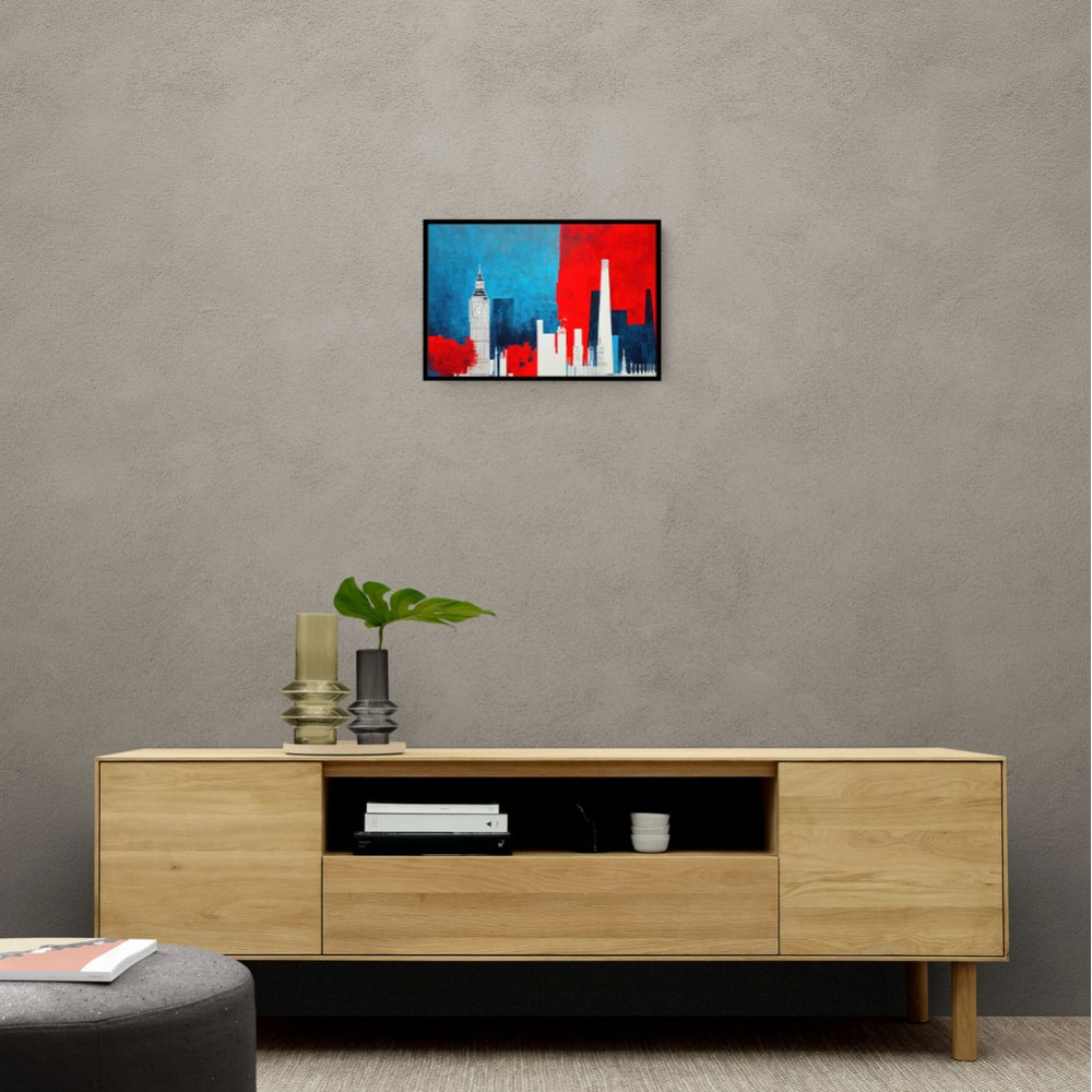 London Red & Blue Skyline Abstract London Red & Blue Skyline Abstract
