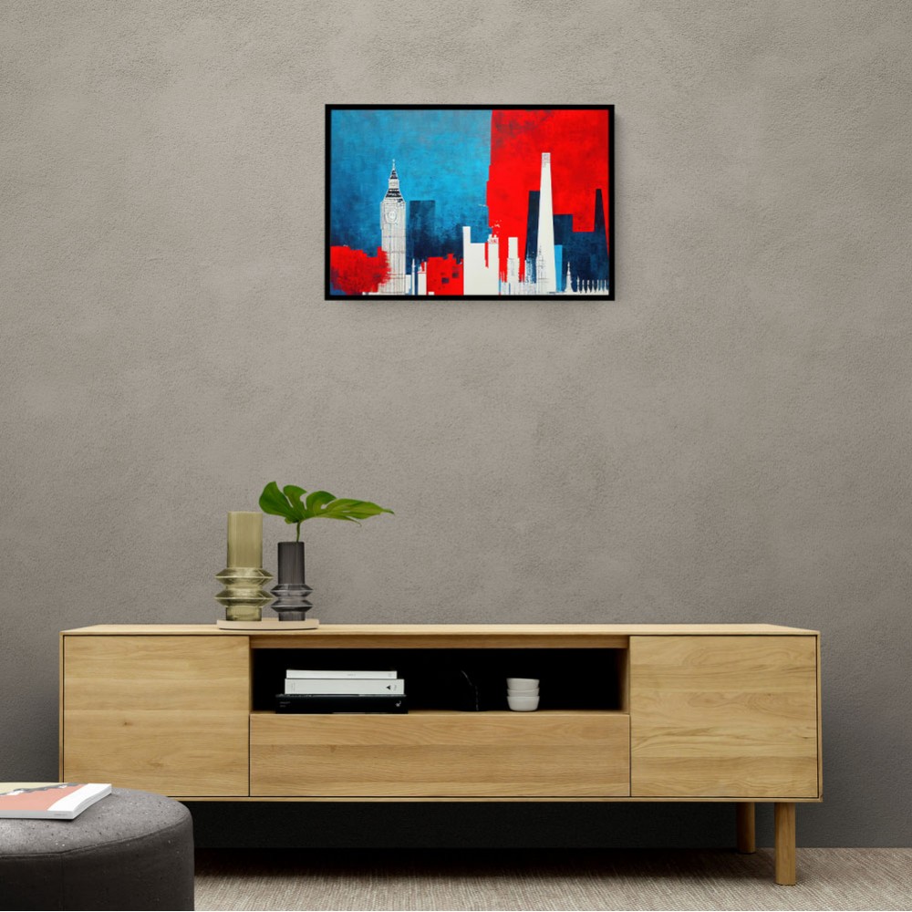 London Red & Blue Skyline Abstract London Red & Blue Skyline Abstract