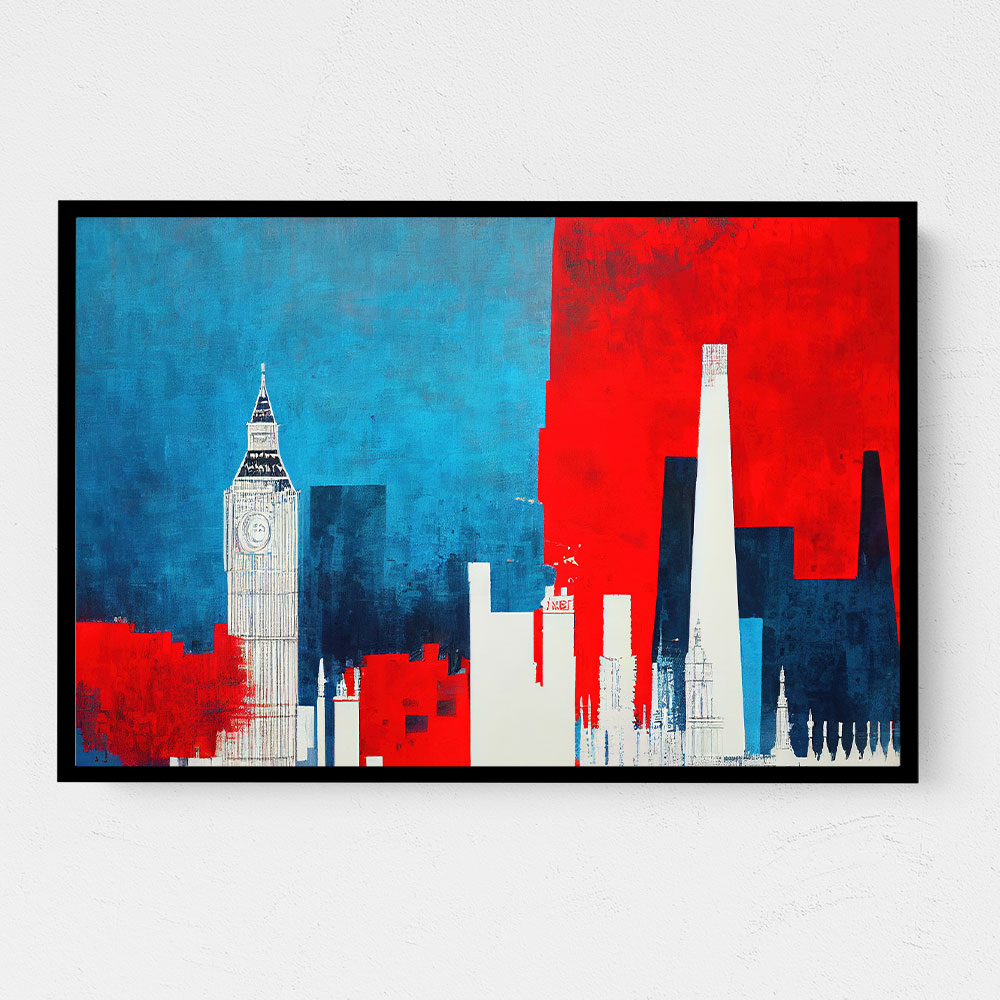 London Red & Blue Skyline Abstract London Red & Blue Skyline Abstract