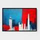 London Red & Blue Skyline Abstract London Red & Blue Skyline Abstract