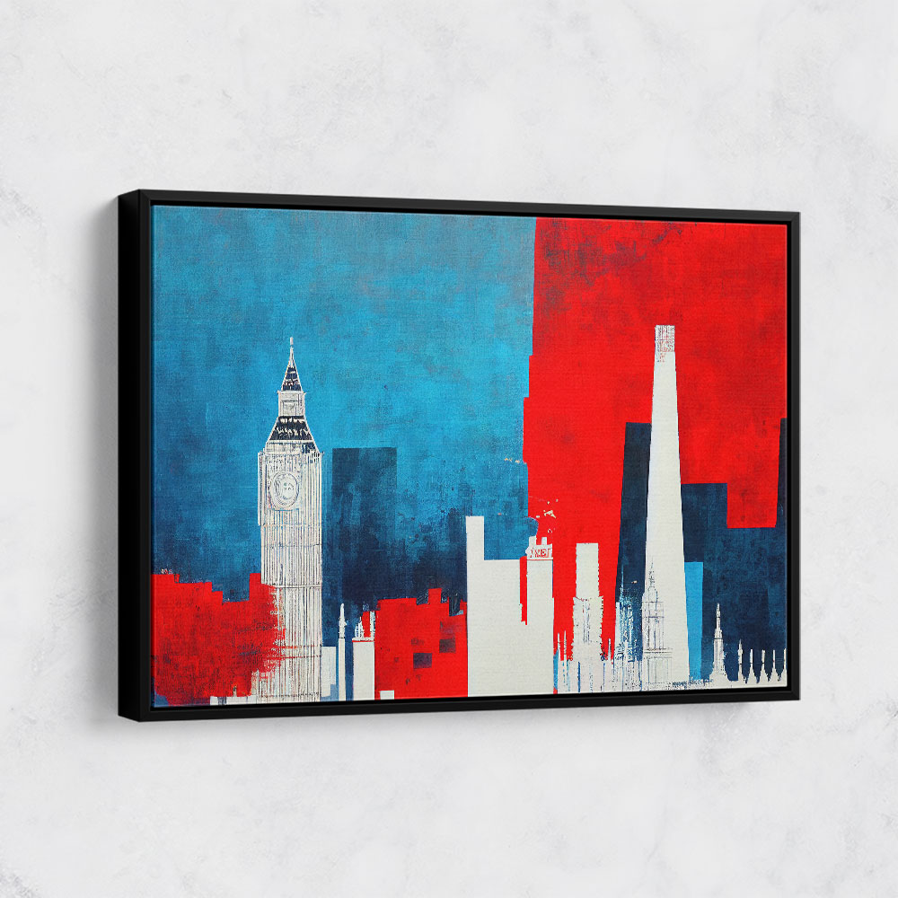 London Red & Blue Skyline Abstract London Red & Blue Skyline Abstract
