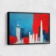 London Red & Blue Skyline Abstract London Red & Blue Skyline Abstract