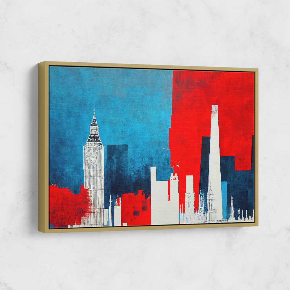 London Red & Blue Skyline Abstract London Red & Blue Skyline Abstract