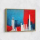 London Red & Blue Skyline Abstract London Red & Blue Skyline Abstract