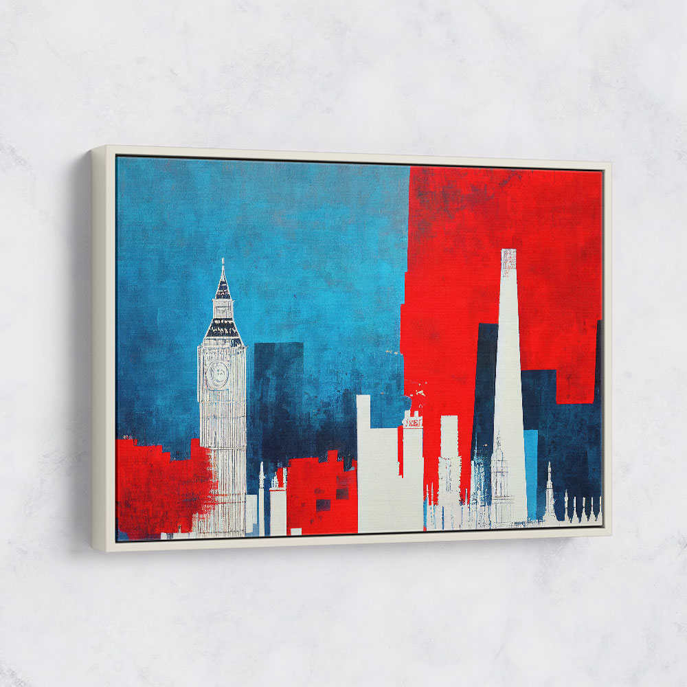 London Red & Blue Skyline Abstract London Red & Blue Skyline Abstract