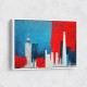 London Red & Blue Skyline Abstract London Red & Blue Skyline Abstract