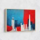 London Red & Blue Skyline Abstract London Red & Blue Skyline Abstract