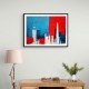 London Red & Blue Skyline Abstract London Red & Blue Skyline Abstract