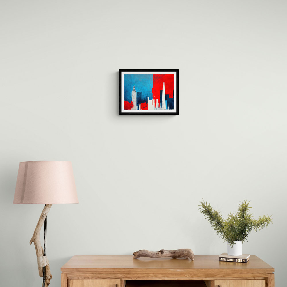 London Red & Blue Skyline Abstract London Red & Blue Skyline Abstract