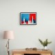 London Red & Blue Skyline Abstract London Red & Blue Skyline Abstract