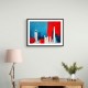 London Red & Blue Skyline Abstract London Red & Blue Skyline Abstract
