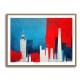 London Red & Blue Skyline Abstract London Red & Blue Skyline Abstract