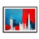 London Red & Blue Skyline Abstract London Red & Blue Skyline Abstract
