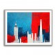 London Red & Blue Skyline Abstract London Red & Blue Skyline Abstract
