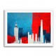 London Red & Blue Skyline Abstract London Red & Blue Skyline Abstract