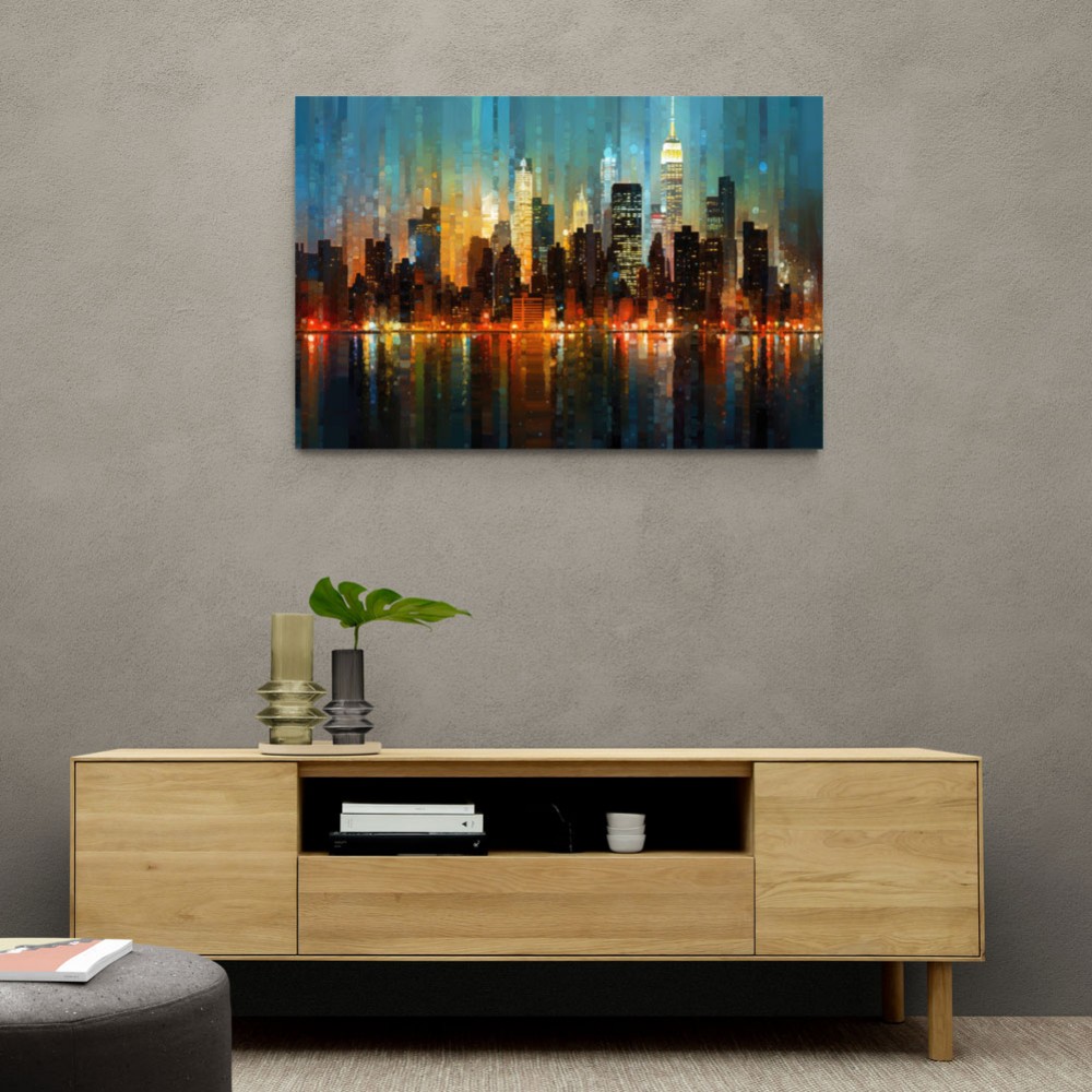 Abstract City Night Skyline