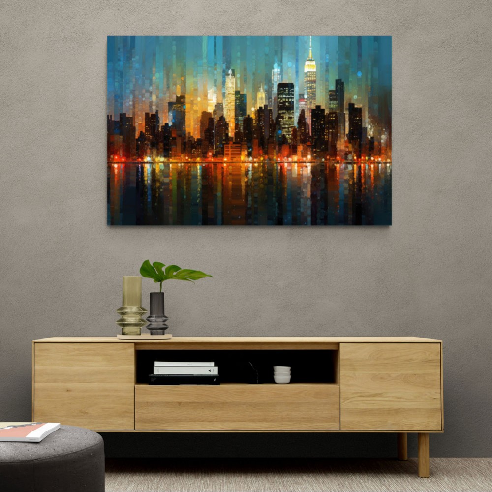 Abstract City Night Skyline