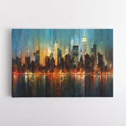 Abstract City Night Skyline