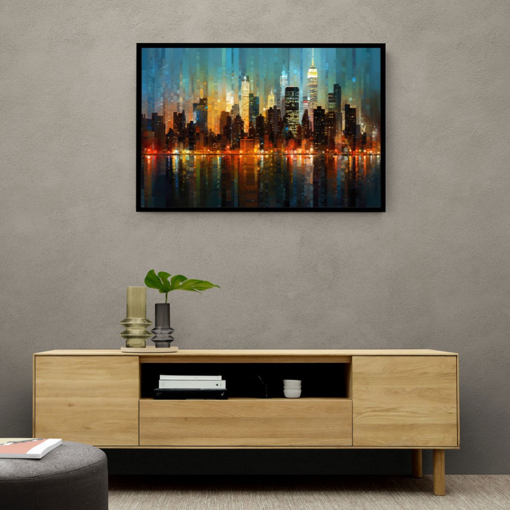 Abstract City Night Skyline