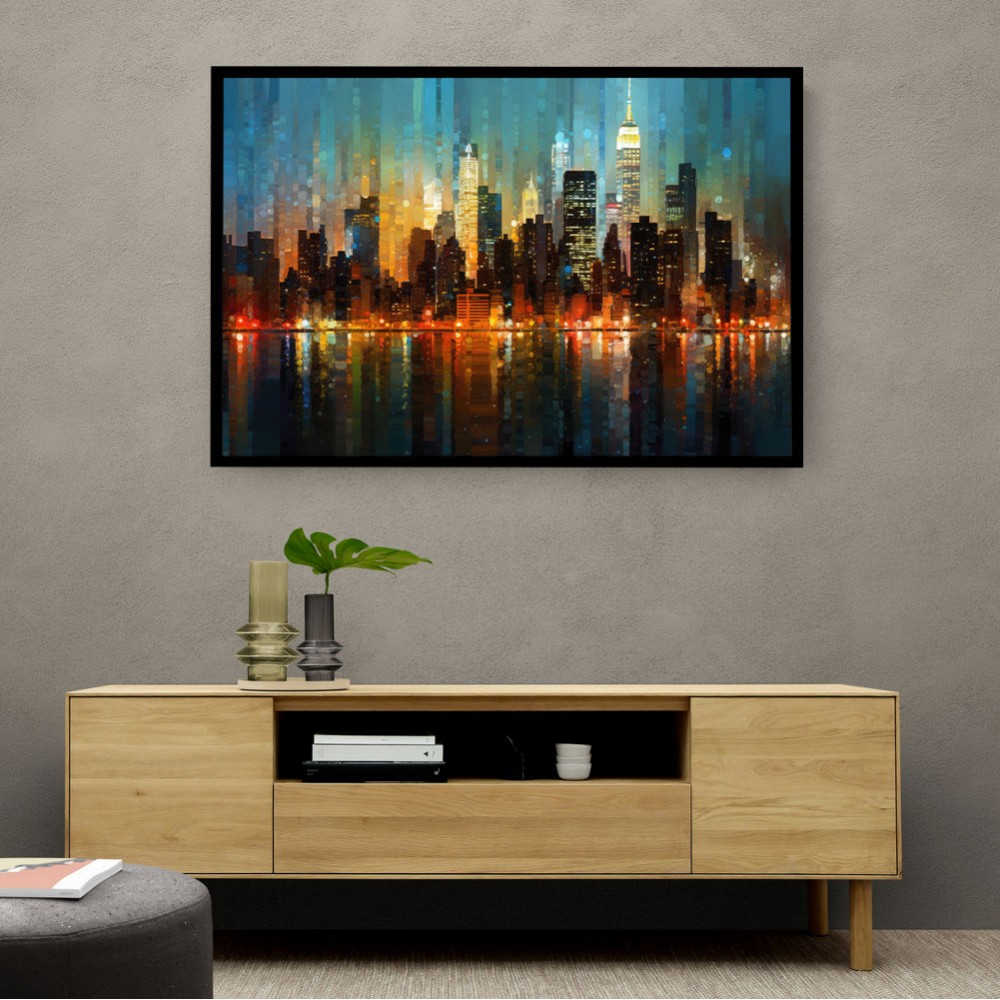 Abstract City Night Skyline