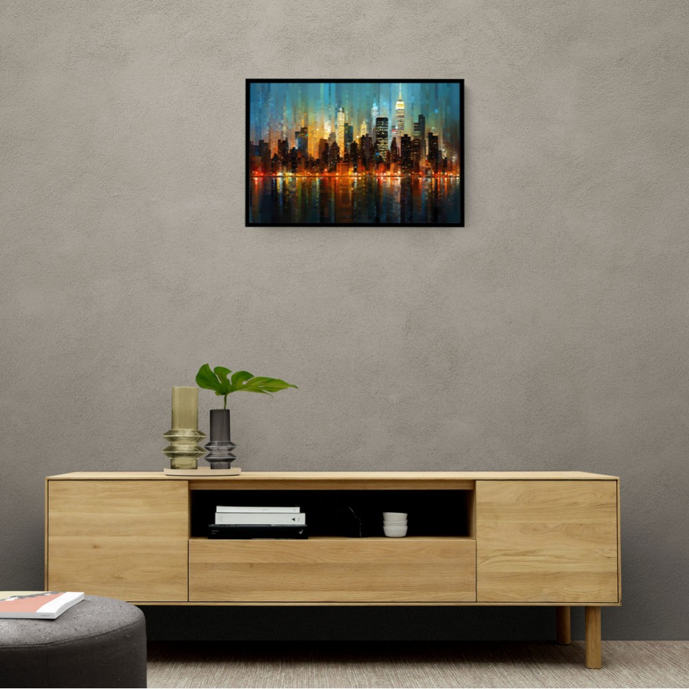 Abstract City Night Skyline