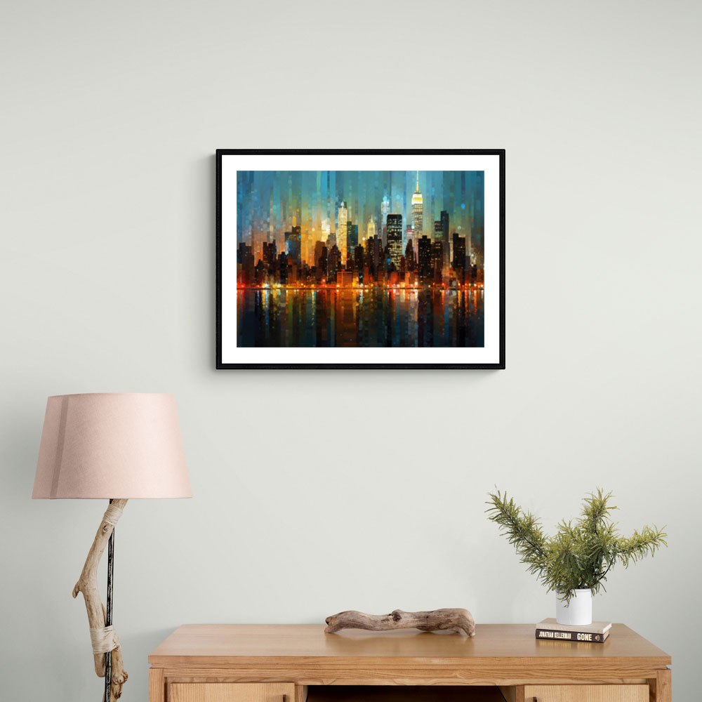 Abstract City Night Skyline